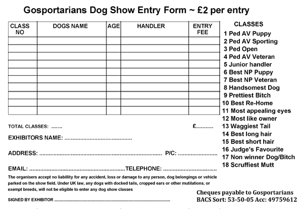 Dog Show entry form